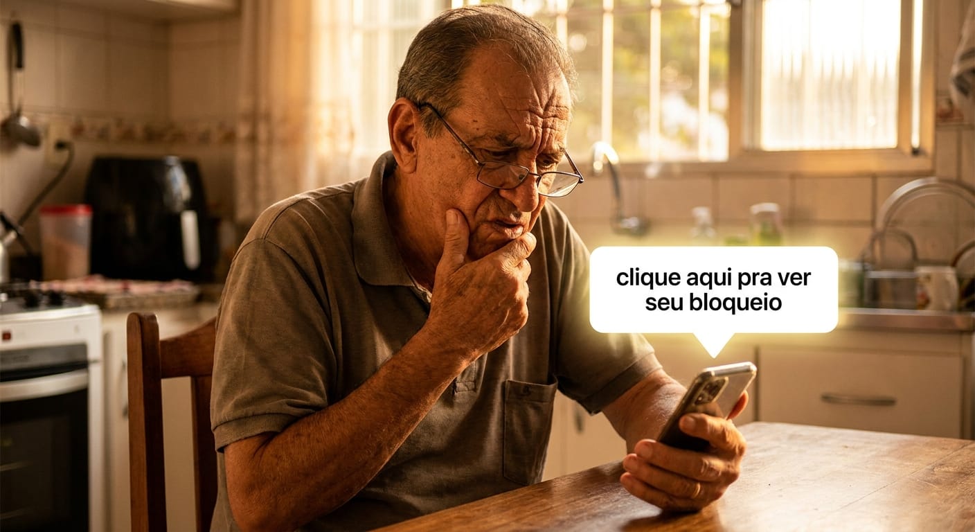 A mensagem dizia que a aposentadoria seria bloqueada. O verdadeiro perigo era acreditar em quem enviou o aviso